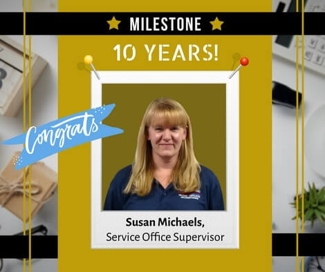 Sue Michaels, 10 years at Hannabery HVAC